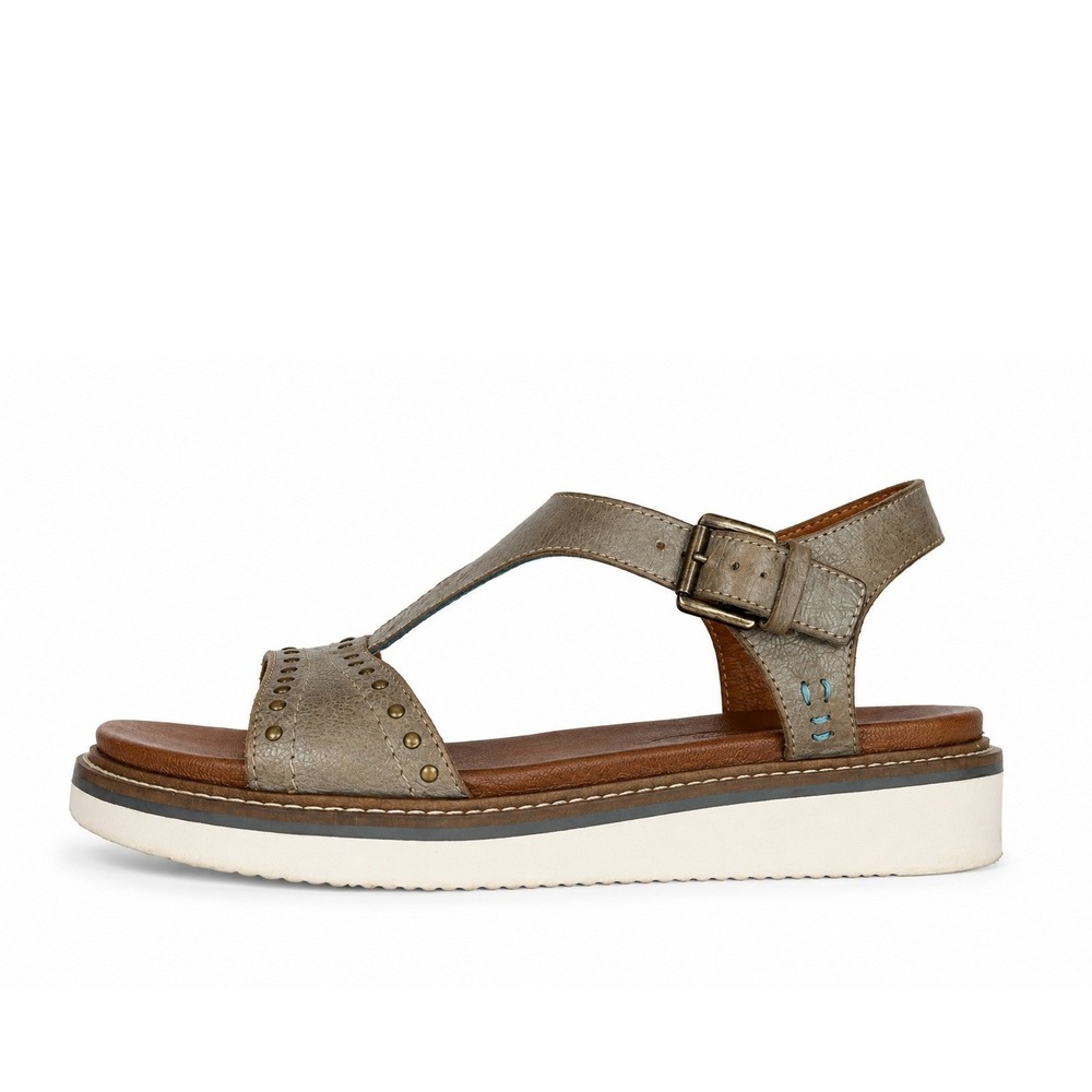 Roan By Bed Stu Women's Size 7.5 Martina Leather Sandals in Alkaline Epica Gray